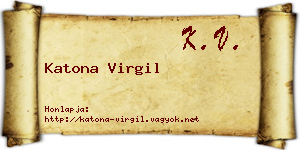 Katona Virgil névjegykártya